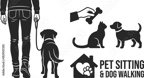 Pet sitting service icon for dog walking business