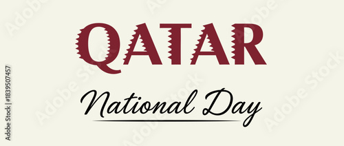 Celebrate Qatar National Day with Elegant Qatar National Day Text Graphic