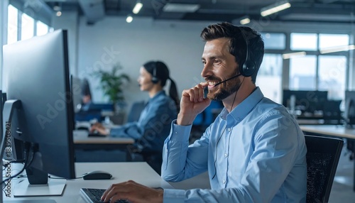 Business people working at desks