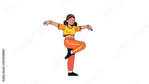 Indian woman dancing in traditional pose
