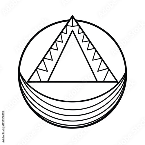 Star of David symbol sign and pyramid vector element design illustration