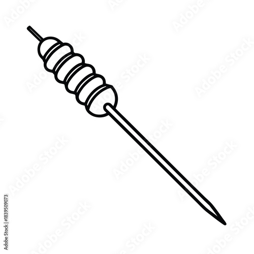 Sharp metal sword isolated white object tool construction