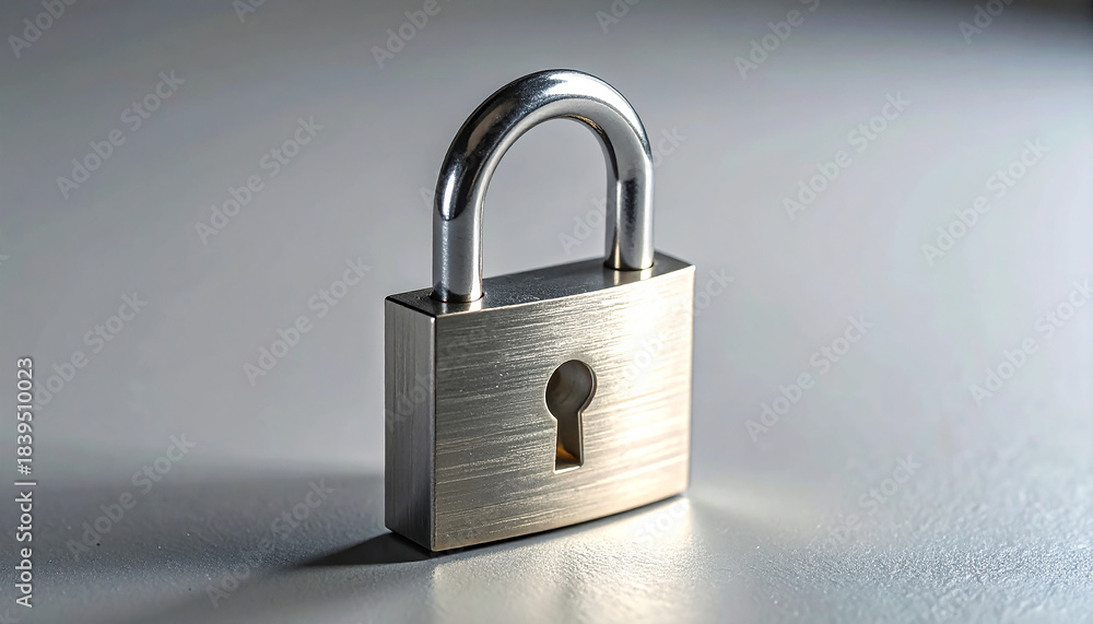 Fototapeta premium Security and Protection: A close-up shot of a sturdy padlock, symbolizing safety and the protection of valuable assets. It stands as a silent sentinel.