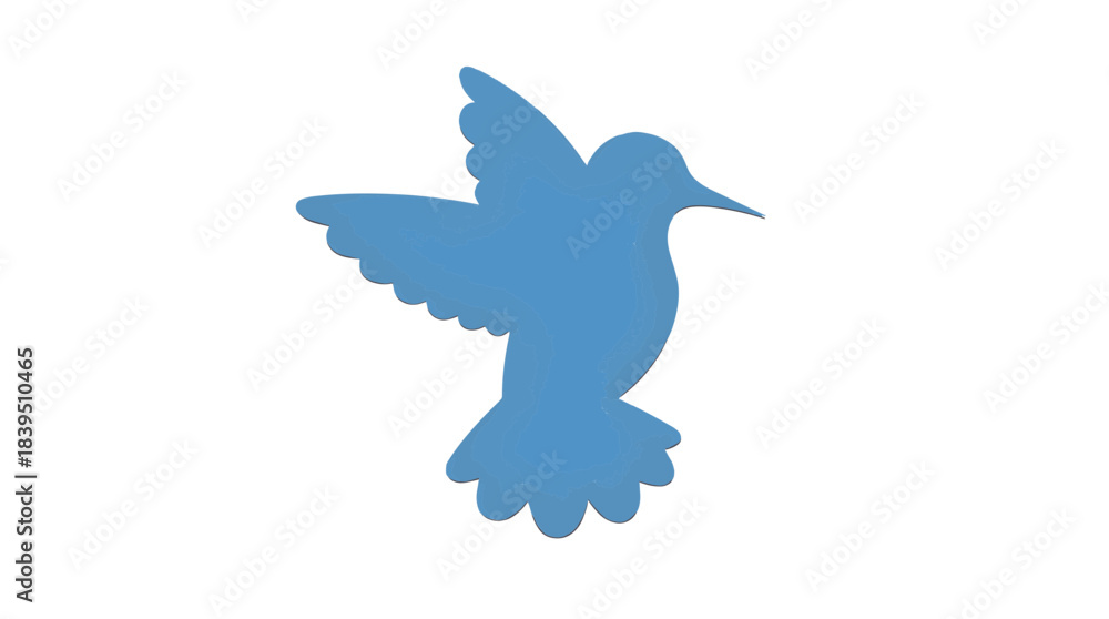 Obraz premium Blue hummingbird in flight silhouette