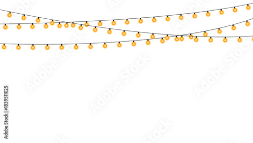 warm glowing christmas string lights hanging festive holiday decoration garland creating cozy illumination for winter celebration design