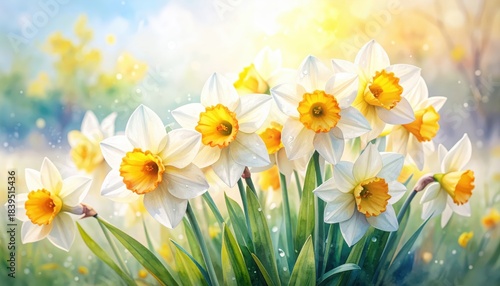 Beautiful spring daffodils bloom in garden vibrant yellow daffodils signal arrival of spring season