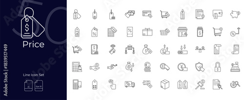 Price Line Editable Icons set