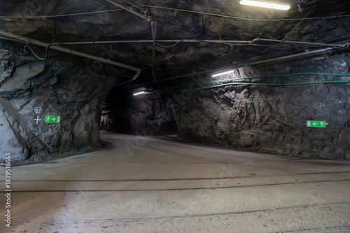 Iron ore mine tunnel in Kiruna Sweden