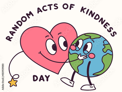 Random acts of kindness day vector illustration February 17th Happiness with Love in Cartoon Design