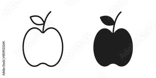 Apple icons illustration, line art, glyph style vectors