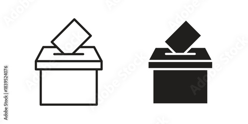 Ballot icons illustration, line art, glyph style vectors