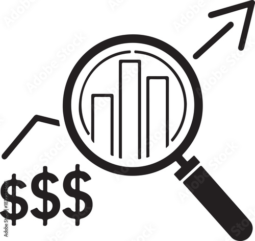 Dollar rate increase vector icon set. Rise cost vector illustration
