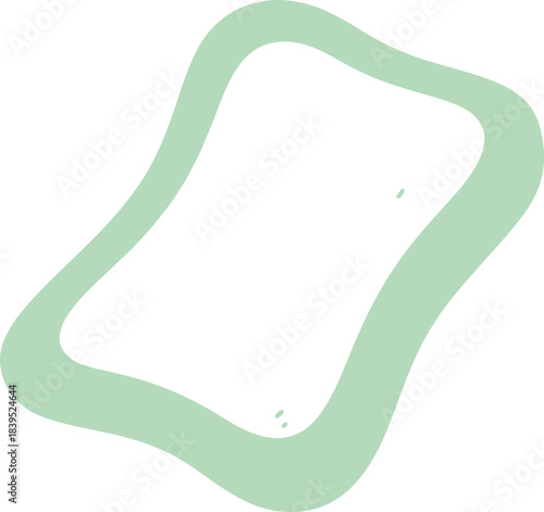 Abstract green shape: A simple, abstract illustration with a soft green outline. The image uses minimalist design, creating a gentle and pleasing aesthetic.