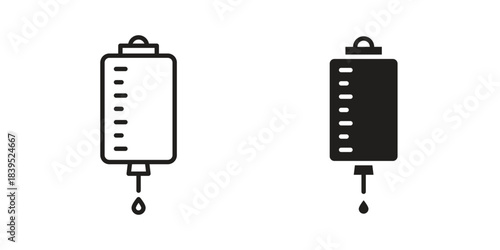 Blood transfusion icons illustration, line art, glyph style vectors