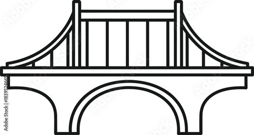 Architectural Marvel: Simple line art of an impressive bridge design, showcasing a perfect example of engineering and architecture.
