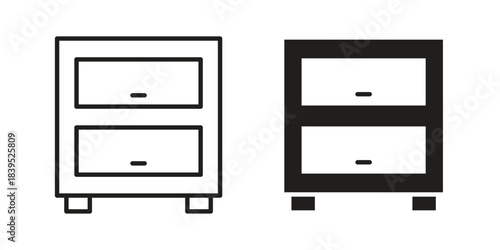 Cabinet icons illustration, line art, glyph style vectors