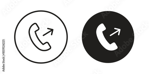 Call outgoing icons illustration, line art, glyph style vectors
