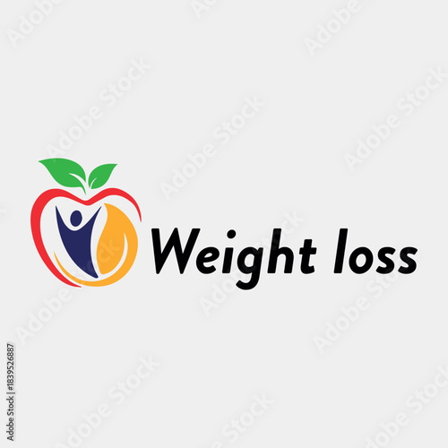 health weight loss logo design vector