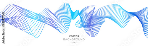 Flowing particles wave lines fluid blue purple gradient for presentation, energy transfer, music poster, connection