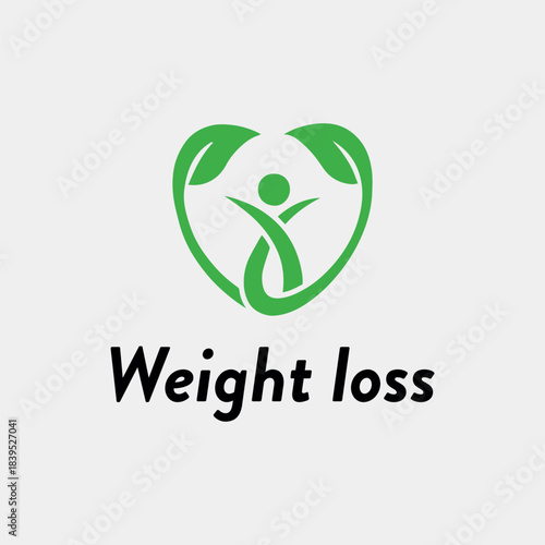 health weight loss logo design vector