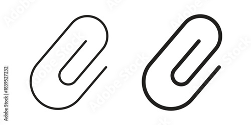 Clip icons illustration, line art, glyph style vectors