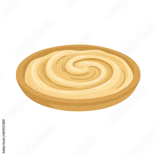 Modern flat 2D vector illustration of a Hummus, minimal design style on a white background.