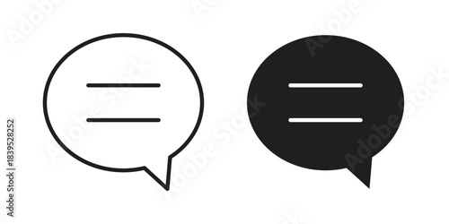 Comment icons illustration, line art, glyph style vectors