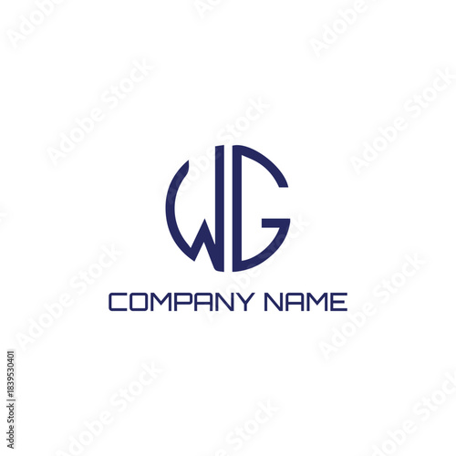 letters wg muscles logo design vector