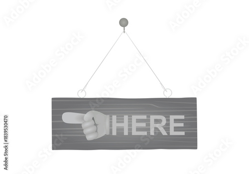 Finger point icon. Here sign. vector	