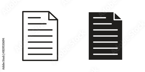 Document icons illustration, line art, glyph style vectors