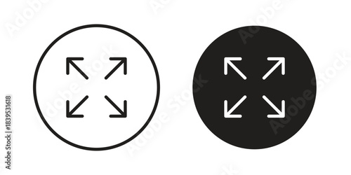 Expand icons illustration, line art, glyph style vectors
