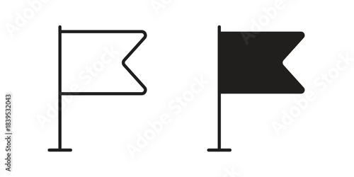 Flag icons illustration, line art, glyph style vectors