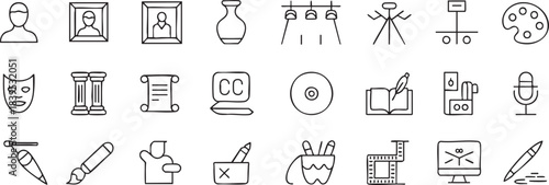 Collection of Art Icons for Design and Creative Projects