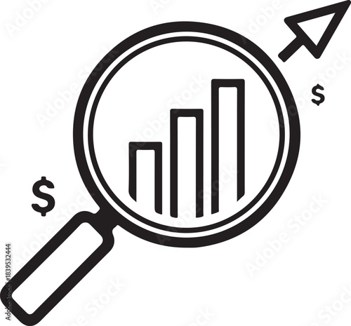Cost increase vector flat icons. Money increase vector icons