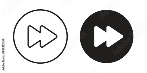 Forward icons illustration, line art, glyph style vectors