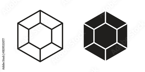 Gem icons illustration, line art, glyph style vectors