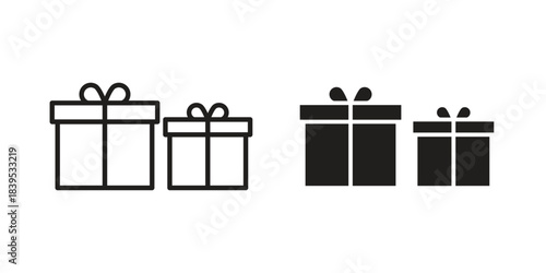 Gifts icons illustration, line art, glyph style vectors