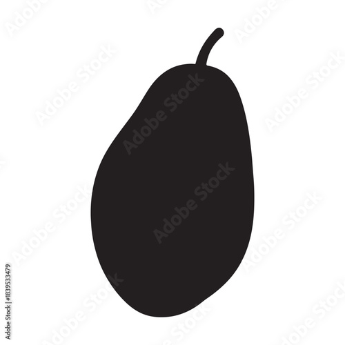 Minimal Papaya Fruit Silhouette Vector