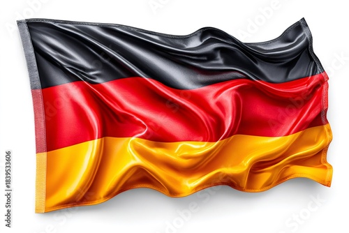 Germany national flag waving on white background