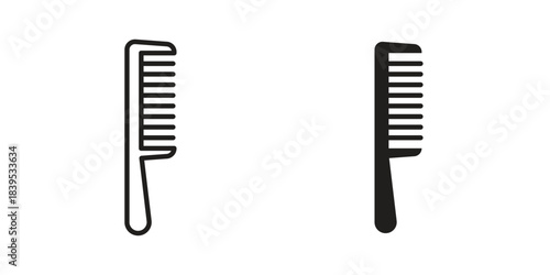 Hair brush icons illustration, line art, glyph style vectors