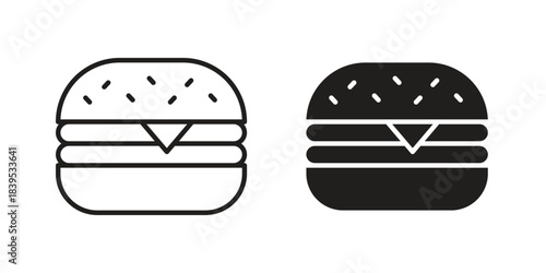 Hamburger icons illustration, line art, glyph style vectors