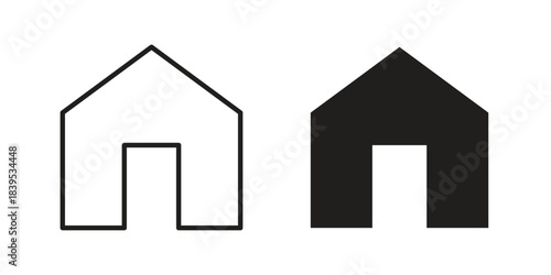 House icons illustration, line art, glyph style vectors