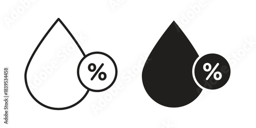 Humidity icons illustration, line art, glyph style vectors