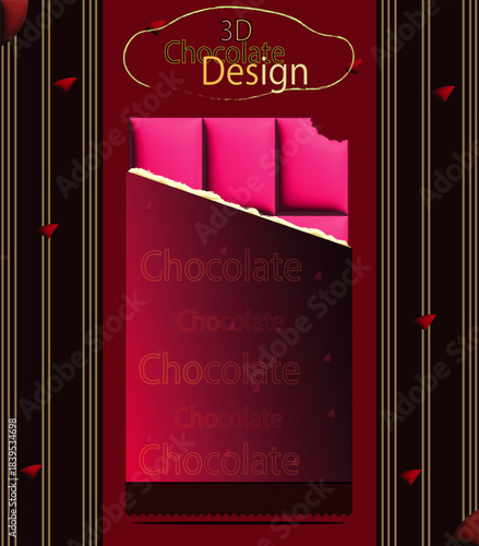 3d chocolate in  packet new creative
design vector design in Illustrator