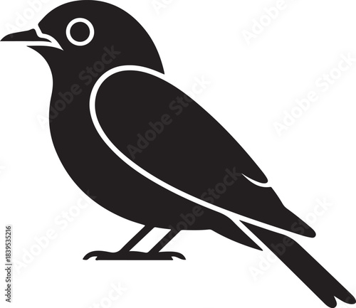 Small Songbird Silhouette Logo Icon for Nature, Garden and Eco-Friendly Brands