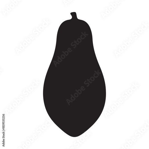 Minimal Papaya Fruit Silhouette Vector