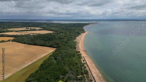 Over Lepe Beach Aerial Hampshire UK 