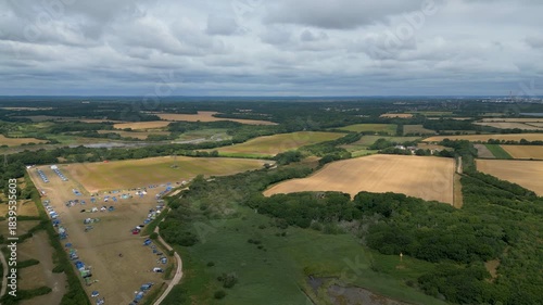 Lepe Beach over Camping ground Hampshire UK