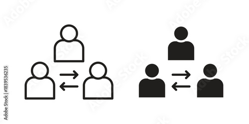 Mediator icons illustration, line art, glyph style vectors