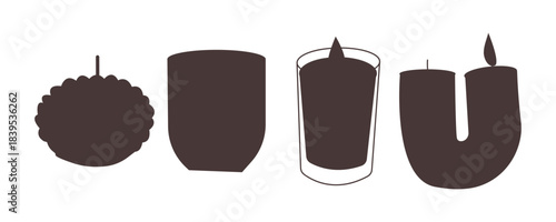 Vector candle icon, candle vector illustration symbol , hand drawn various interior design cozy elements .